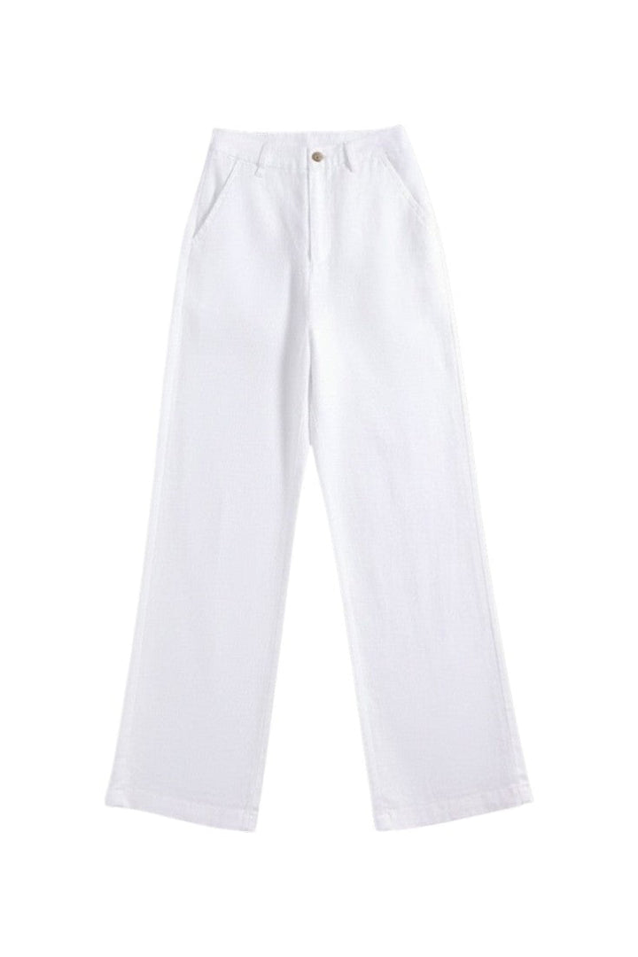 Pantaloni Lino Uomo Vita Elastica Vestibilità Ampia - Vesarelli