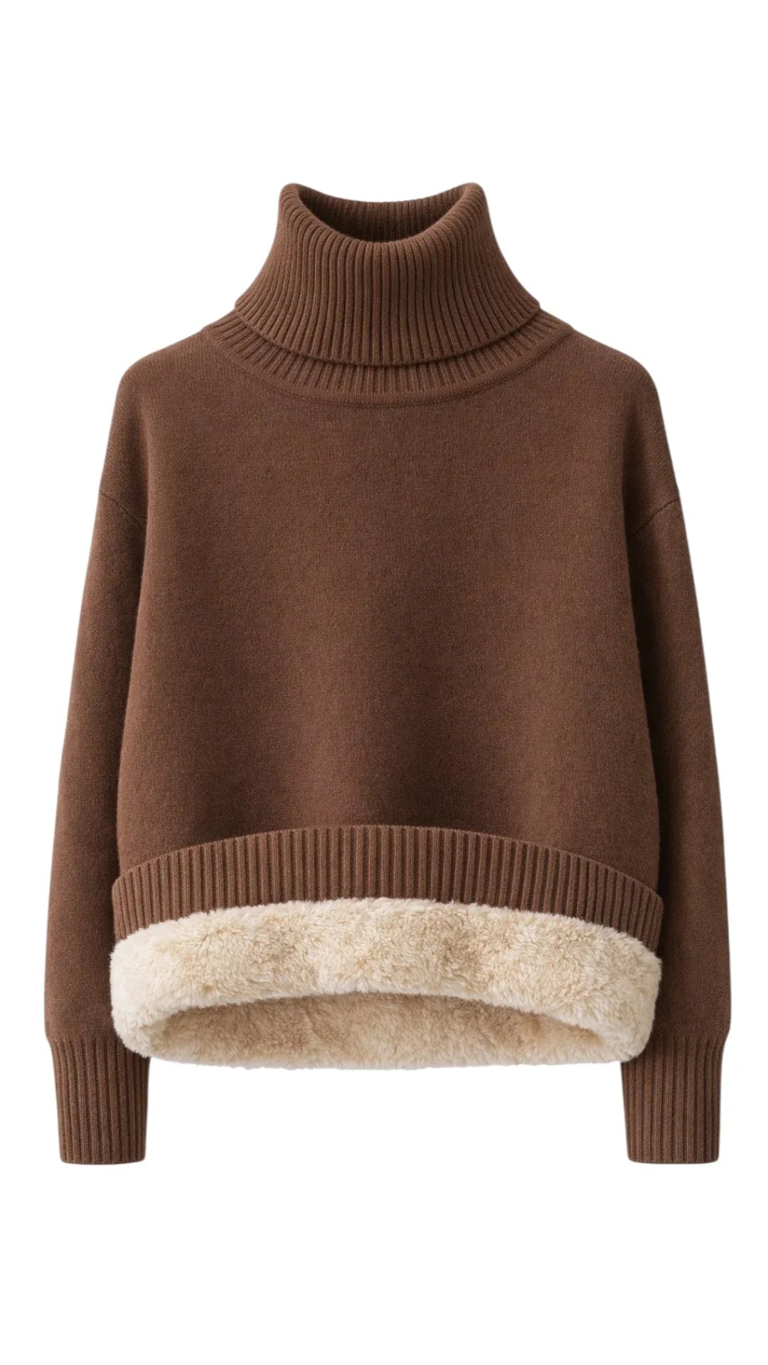 Maglione Uomo Collo Alto Manica Lunga Vestibilità Elastica