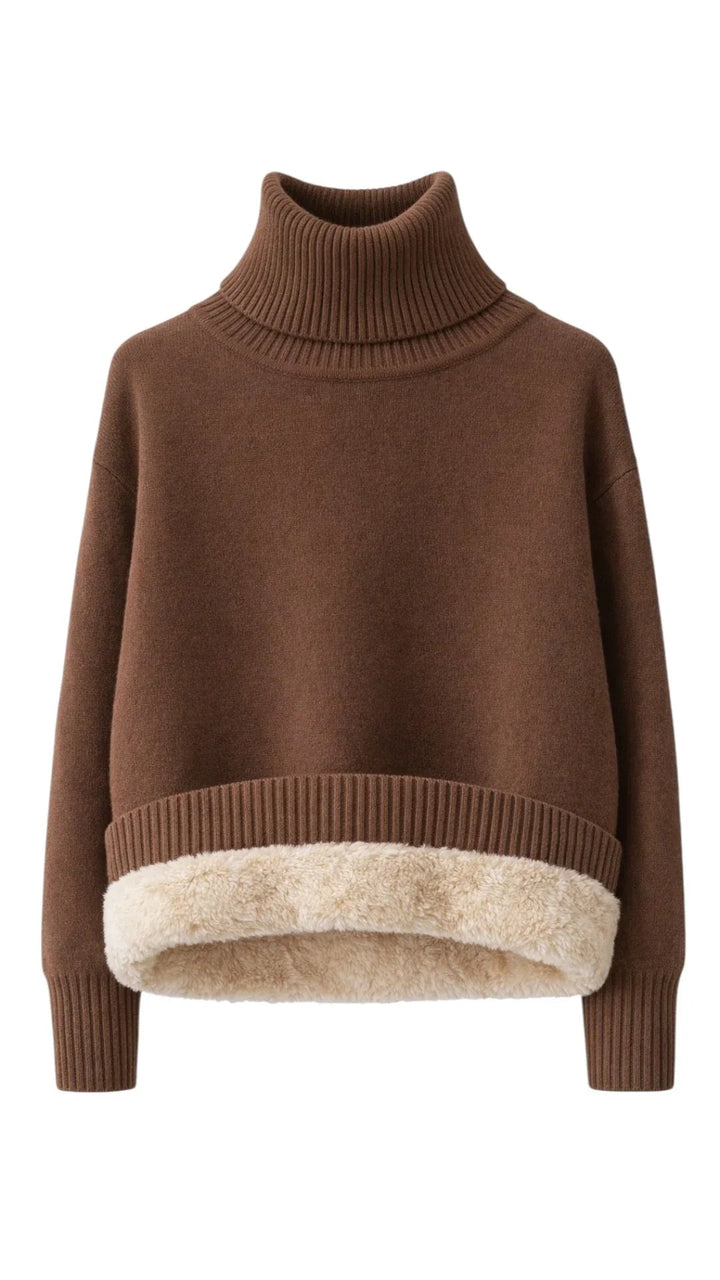 Maglione Uomo Collo Alto Manica Lunga Vestibilità Elastica