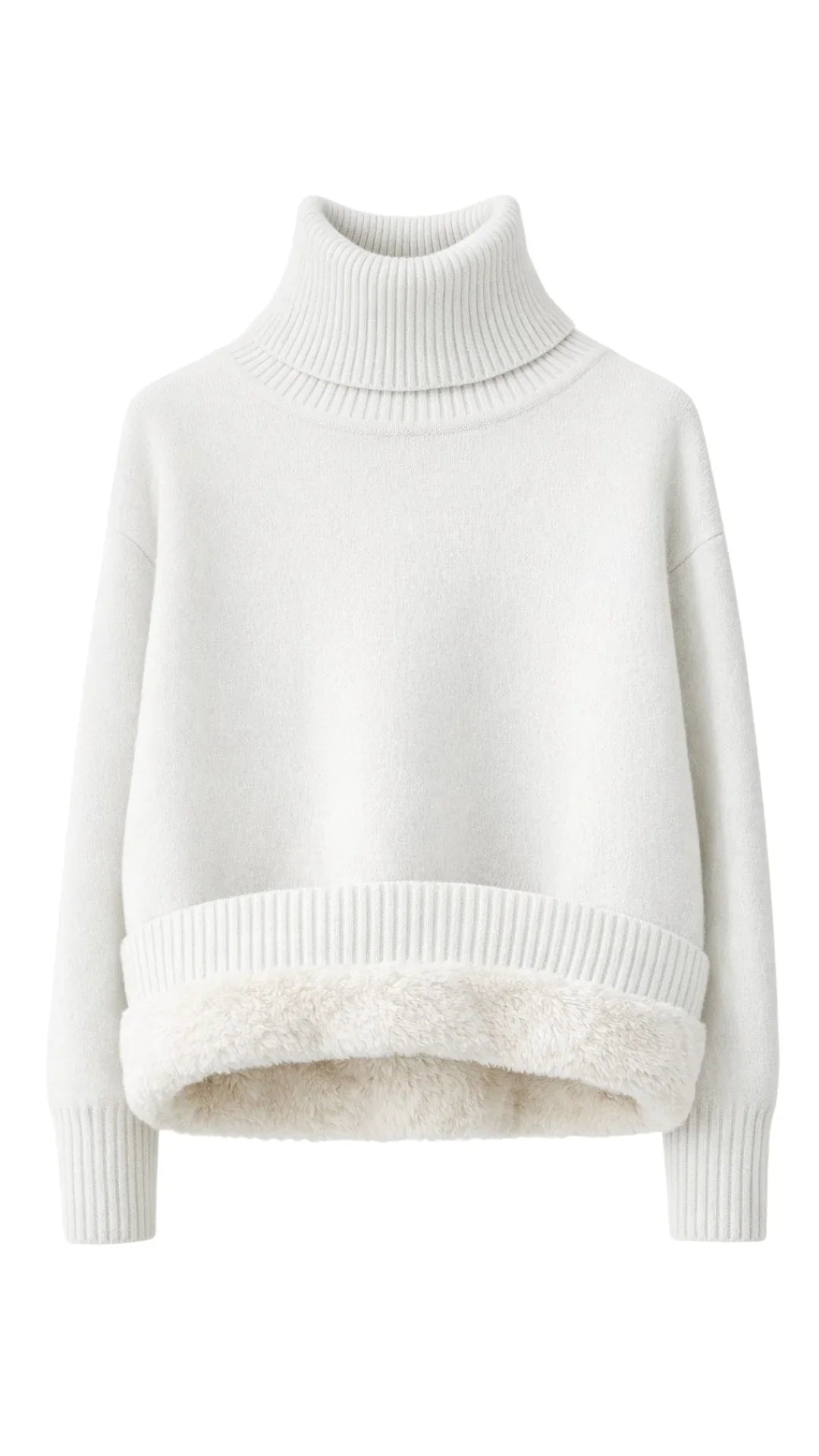 Maglione Uomo Collo Alto Manica Lunga Vestibilità Elastica