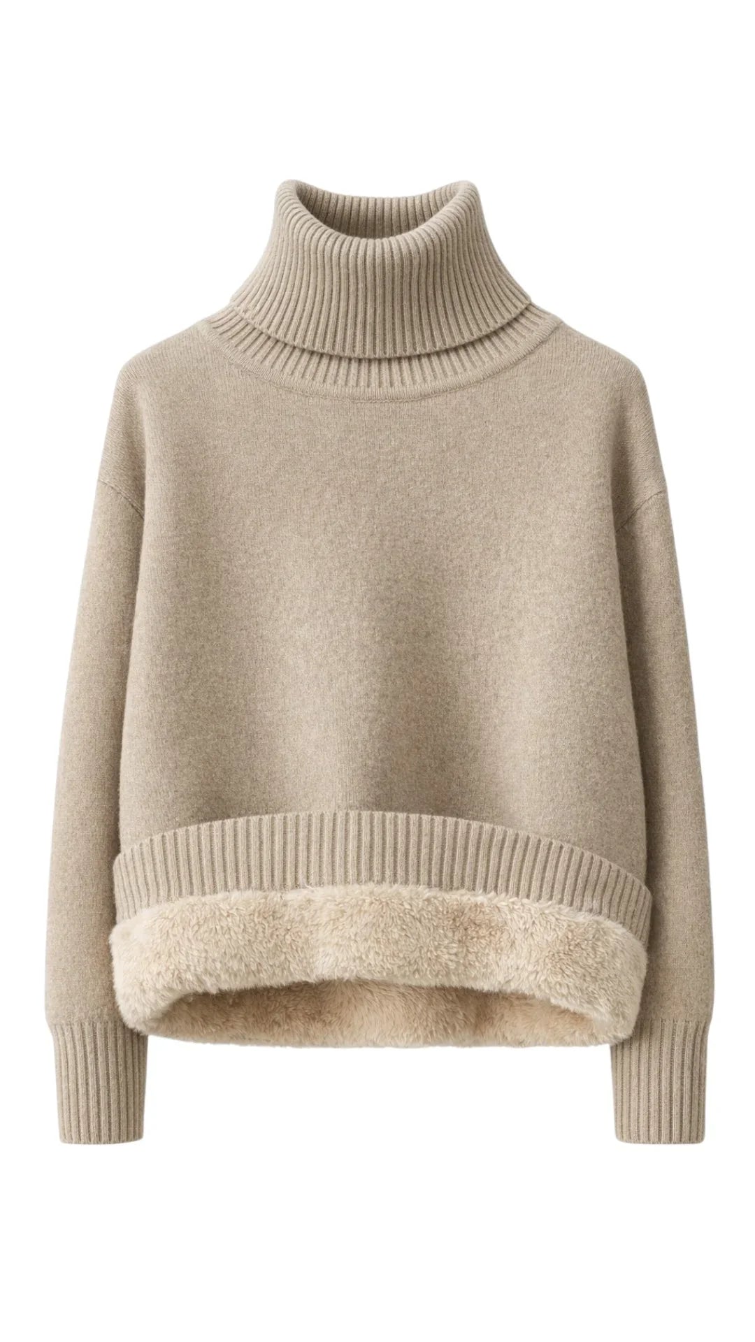 Maglione Uomo Collo Alto Manica Lunga Vestibilità Elastica