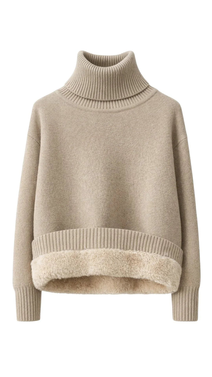 Maglione Uomo Collo Alto Manica Lunga Vestibilità Elastica