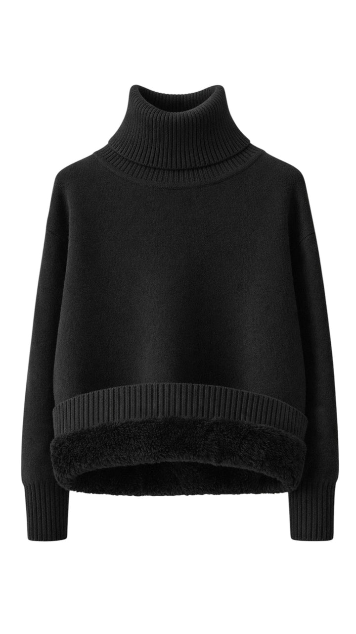 Maglione Uomo Collo Alto Manica Lunga Vestibilità Elastica