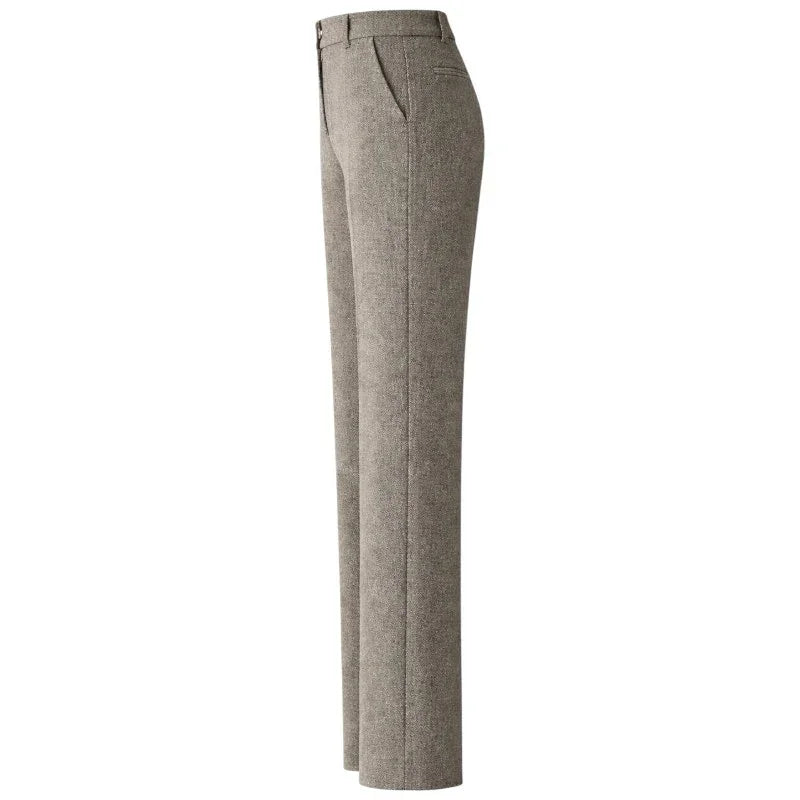 Pantaloni Uomo in Lana Taglio Dritto Vestibilità Regolare