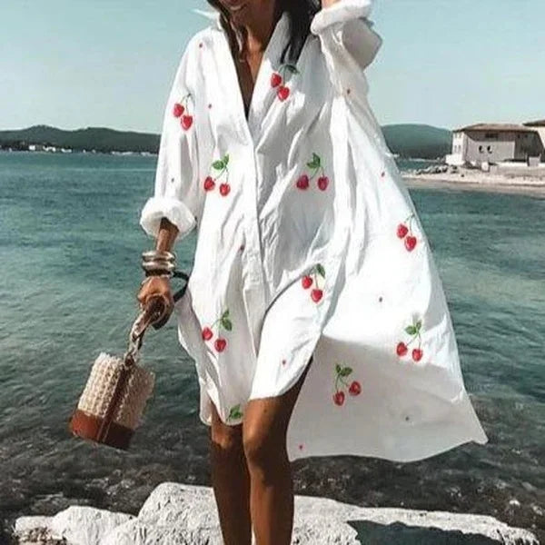 Abito Camicia Donna Fluido Vestibilità Comoda