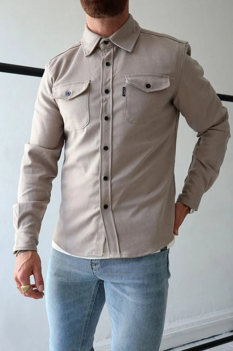 Camicia Uomo Bottoni Eleganti Tessuto Morbido Classica