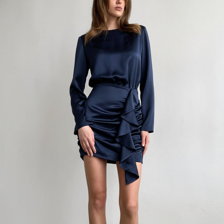 Abito Donna Maniche Lunghe Stile Francese Elegante
