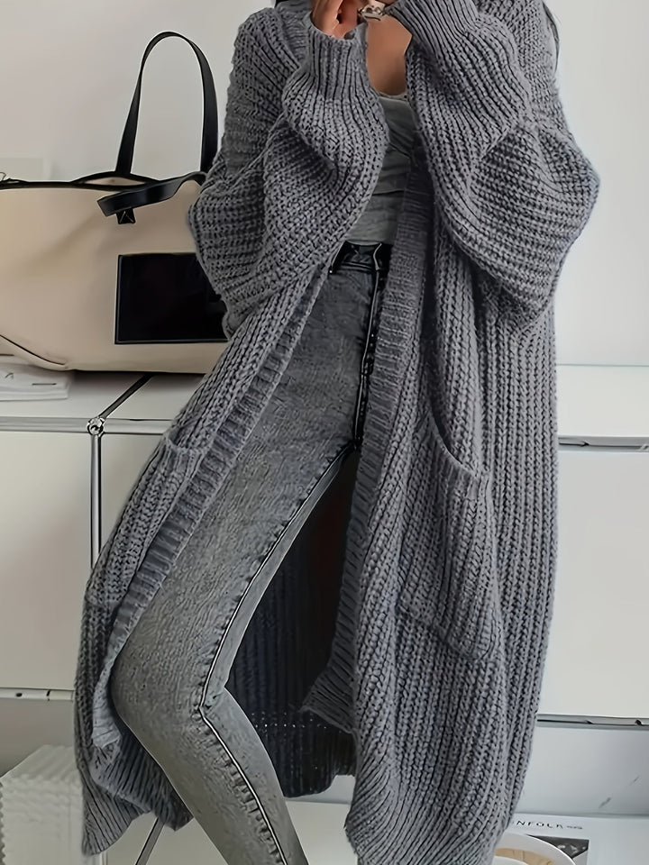 Cardigan Donna Maglia Lunga Oversize Aperto Comodo