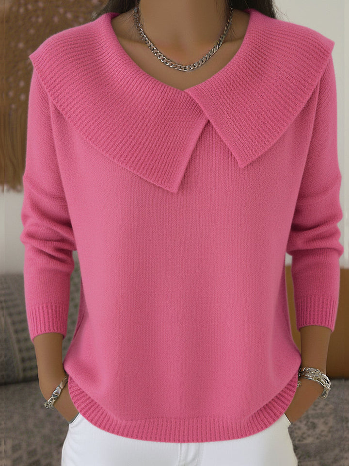 Maglione Donna Collo a Coste Maniche Lunghe Elegante