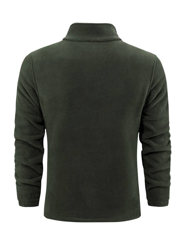 Giacca Uomo in Pile con Cerniera Collo Alto Casual
