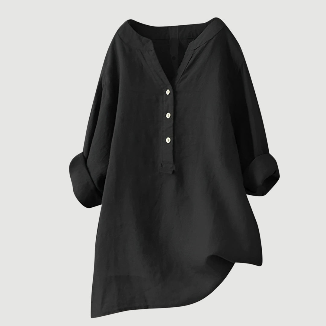 Camicia Donna Cotone Leggera Taglio Rilassato Manica Lunga Ampia