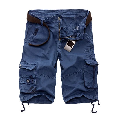 Pantaloni Cargo Uomo Corti Tessuto Resistente Casual