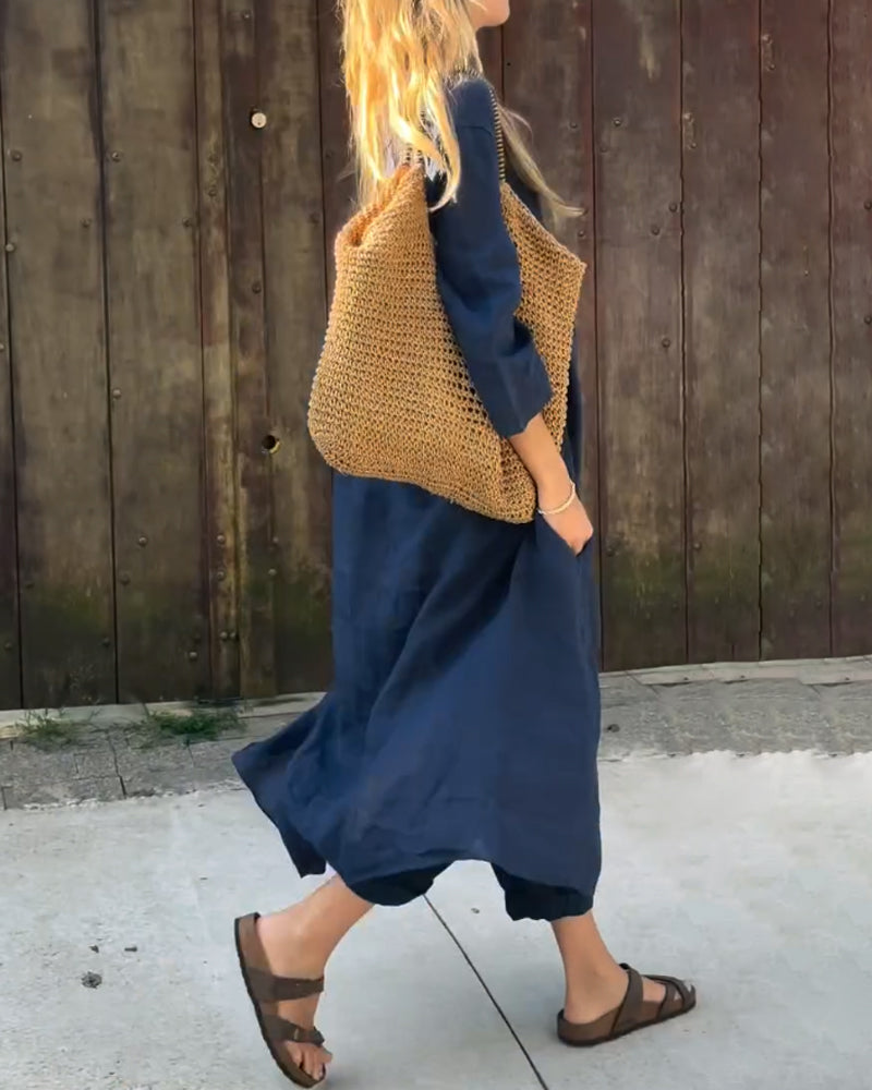 Completo Donna Tunica e Pantaloni Leggeri Casual Estivo