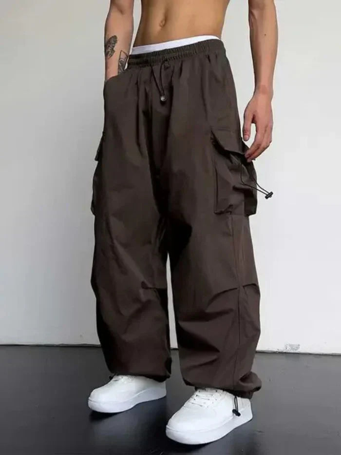 Pantaloni Cargo Uomo Tessuto Resistente Taglio Rilassato