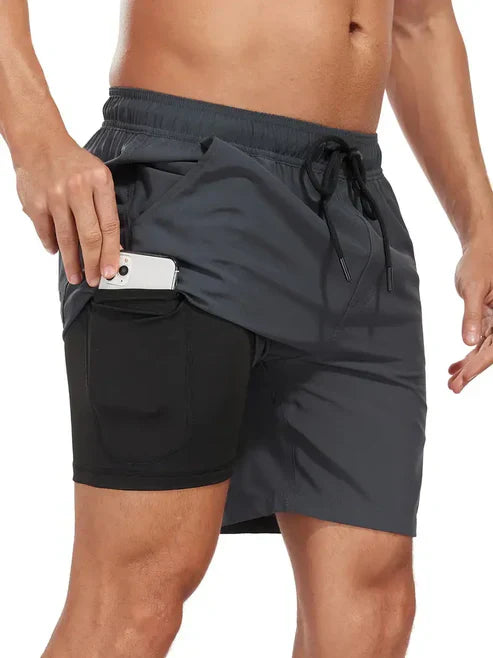 Pantaloncini Uomo Sportivi Asciugatura Rapida Vestibilità Comoda