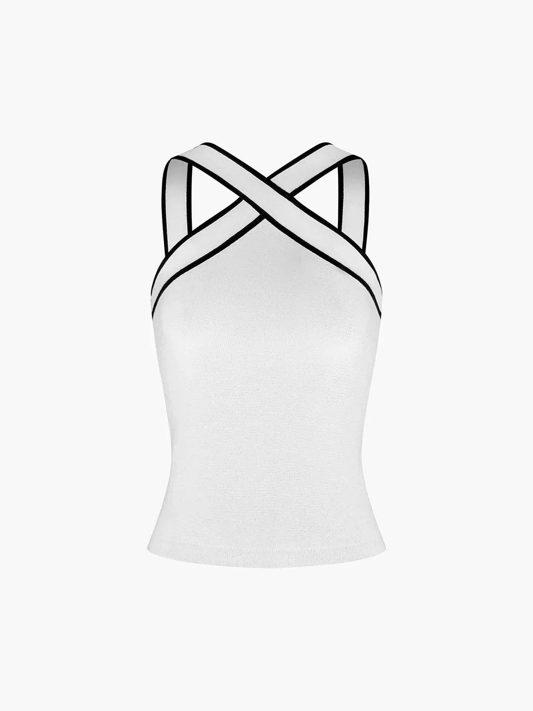 Débardeur femme en coton léger, avec bretelles croisées à l'arrière et un design ajusté pour un look décontracté.