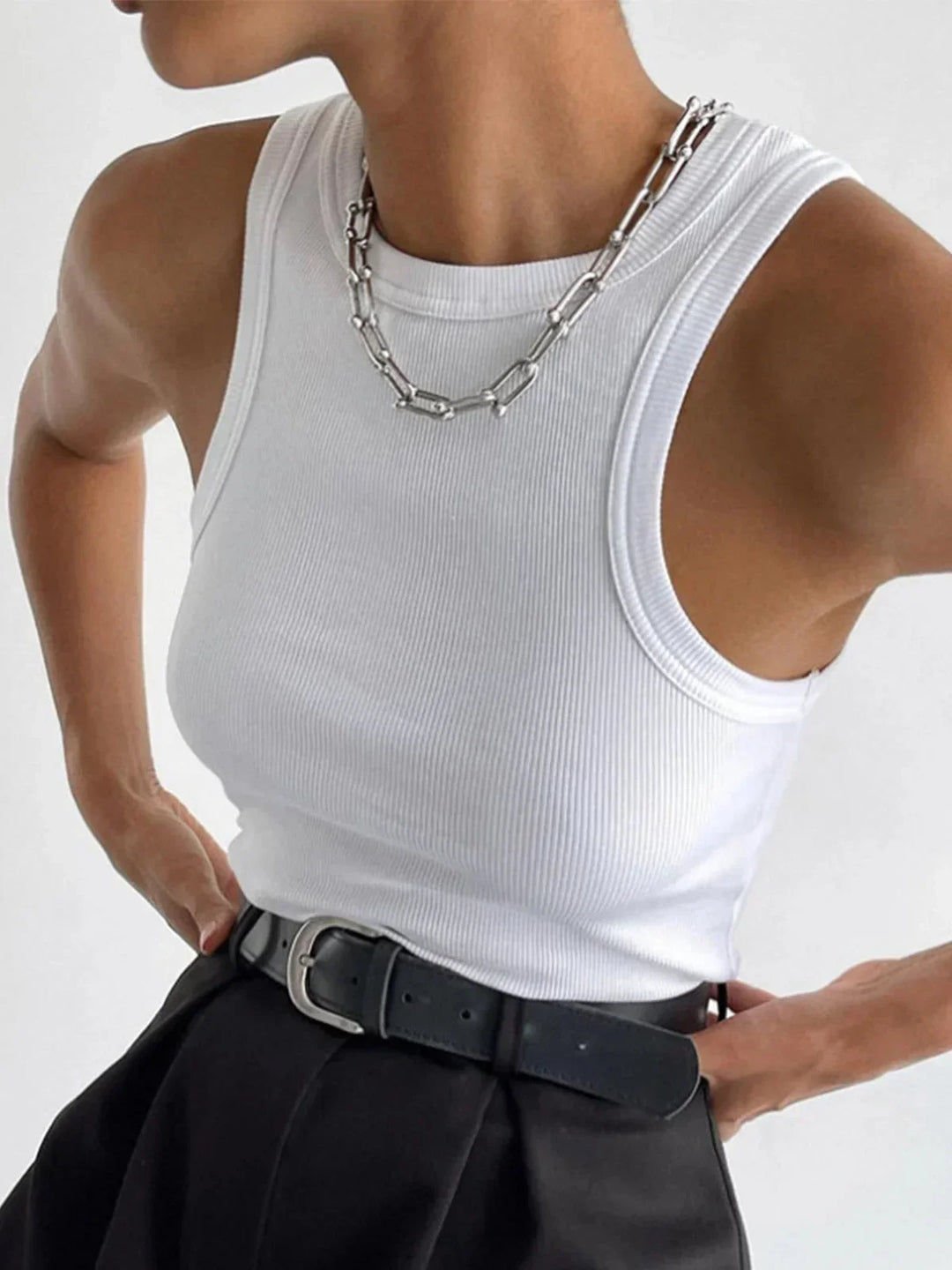 Donna Senza Maniche Costine Regolabile Versatile - Vesarelli