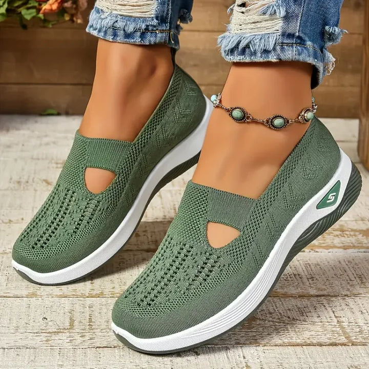 Scarpe Slip On Donna in Maglia Traspirante Leggere Quotidiane