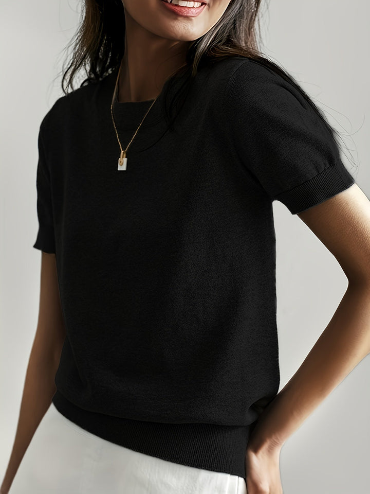 Maglione Donna Leggero Manica Corta Casual Confortevole