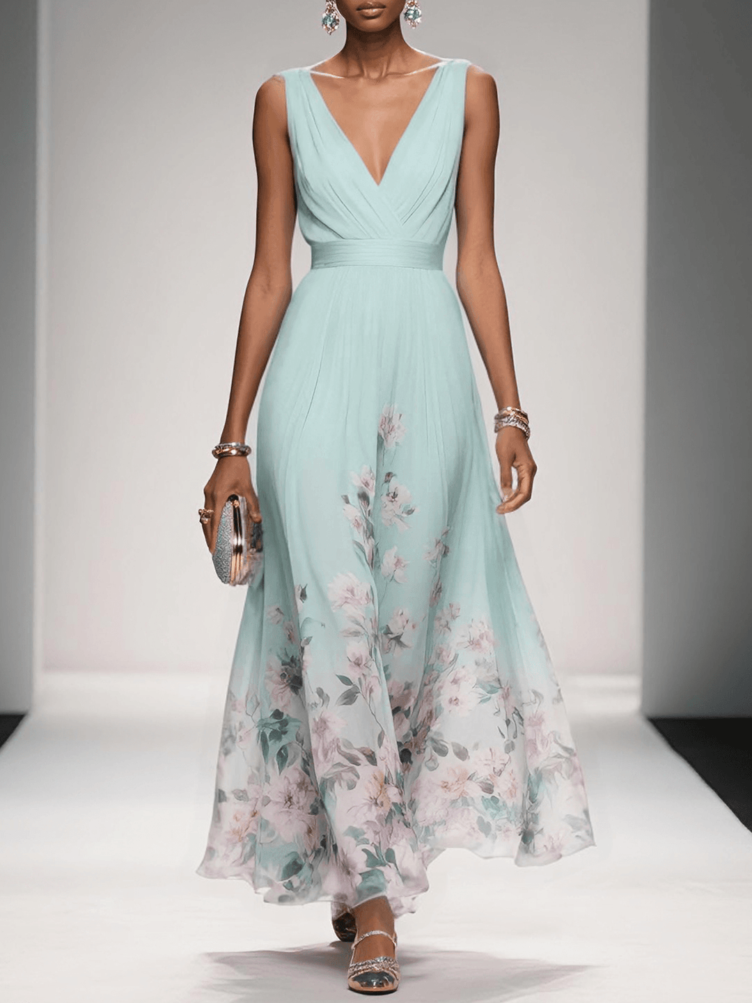 Abito Sposa Stampa Floreale Linea Romantica Dettaglio Botanico