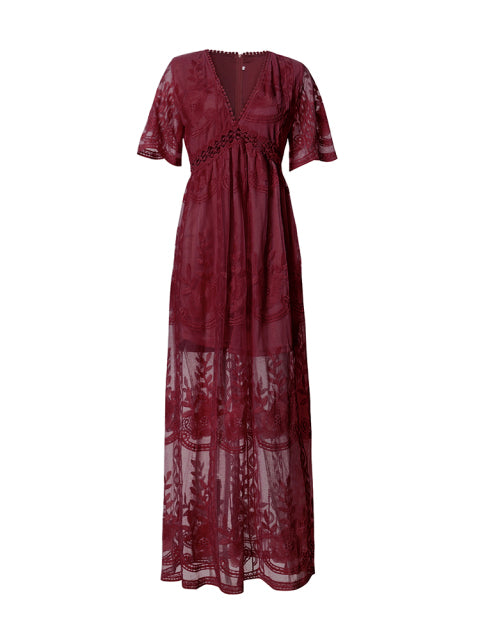 Abito Maxi Donna Scollo a V Comfort Fluttuante
