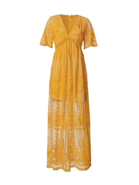 Abito Maxi Donna Scollo a V Comfort Fluttuante
