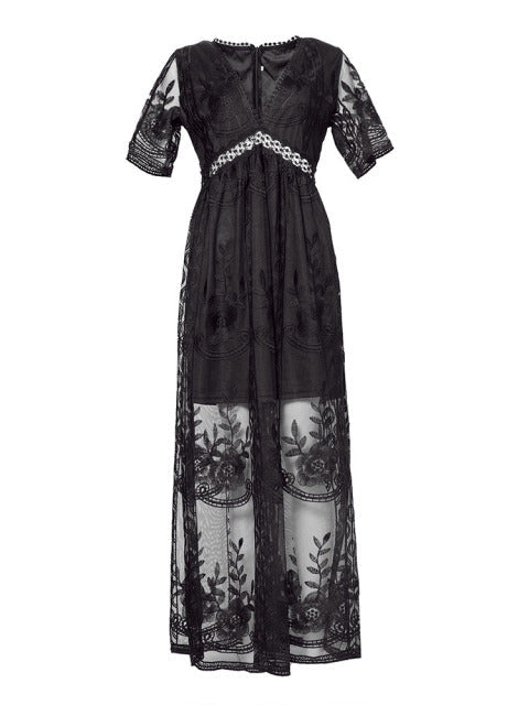 Abito Maxi Donna Scollo a V Comfort Fluttuante