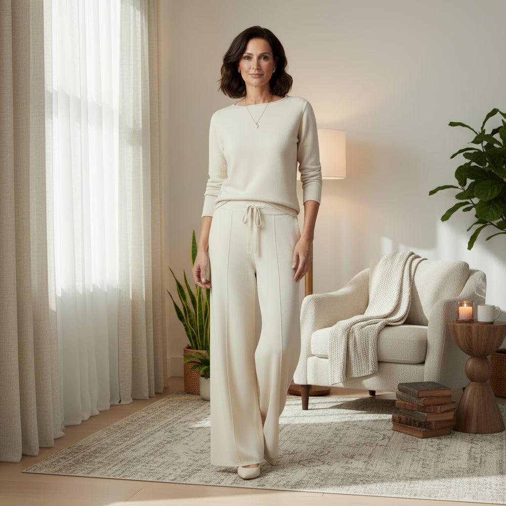 Pantaloni Uomo in Lana Merino Vita Alta Taglio Ampio
