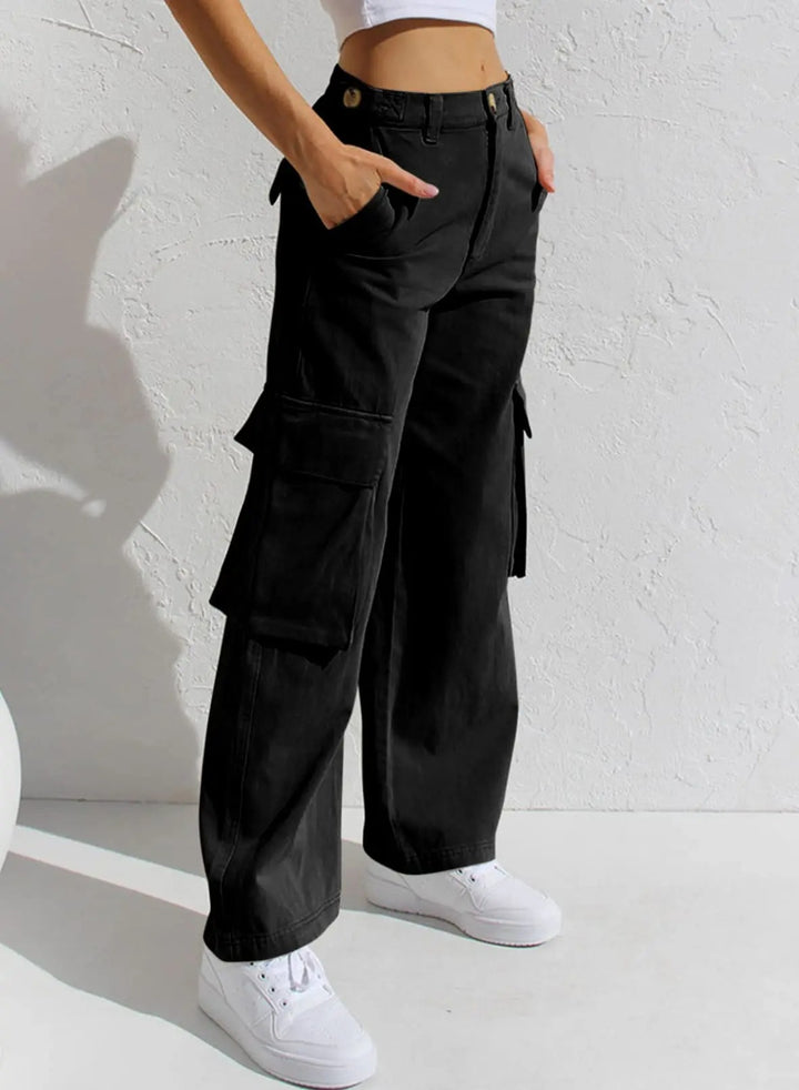 Pantaloni Cargo Donna Tasche Multiple Vestibilità Baggy