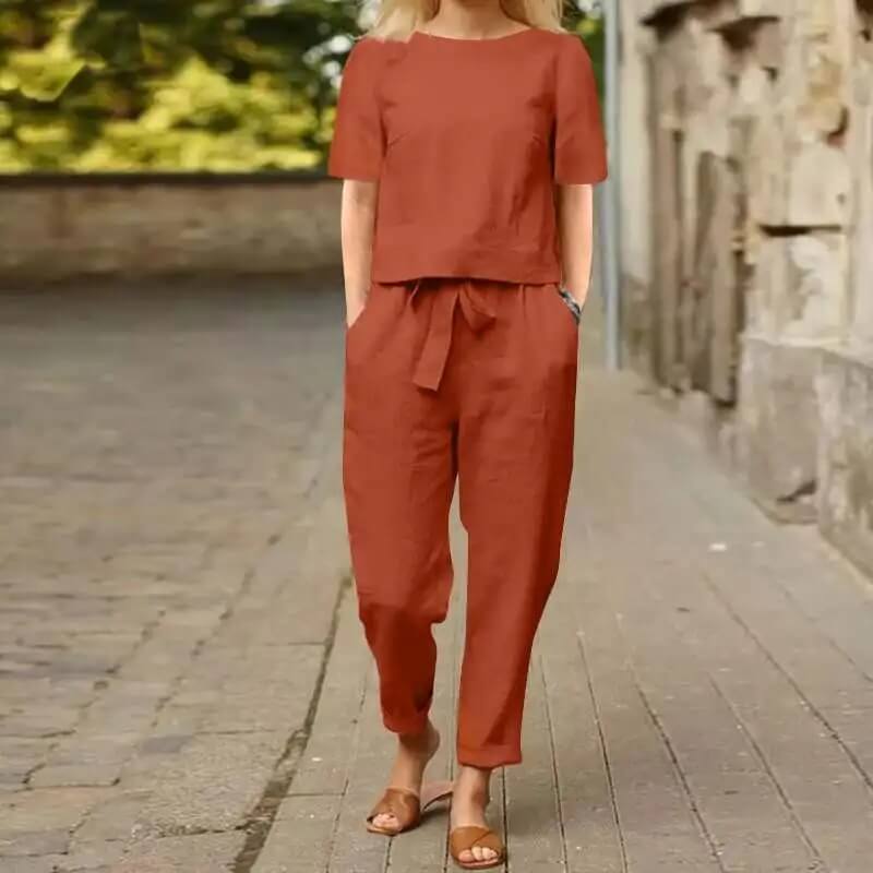 Set Donna in Lino Morbido Vestibilità Raffinata - Vesarelli