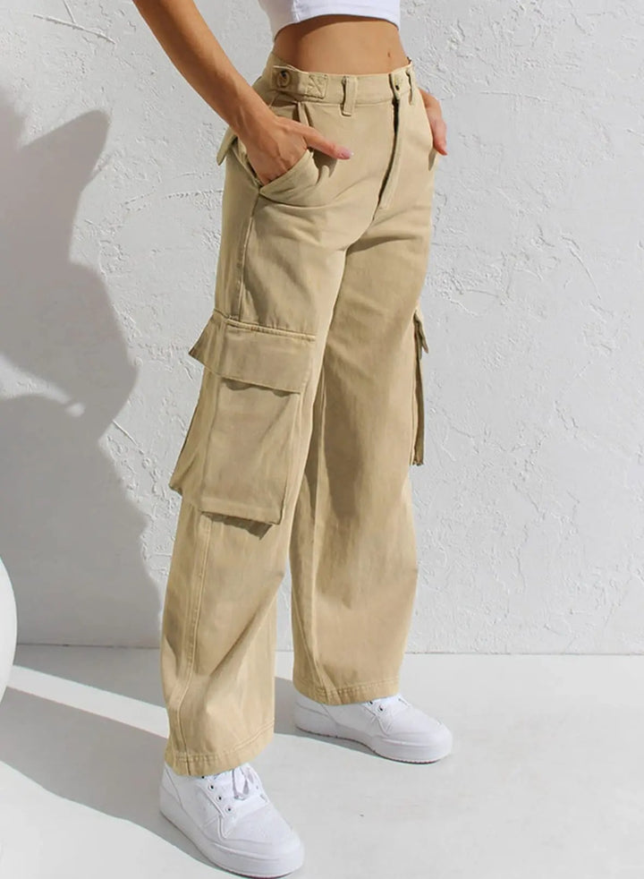 Pantaloni Cargo Donna Tasche Multiple Vestibilità Baggy