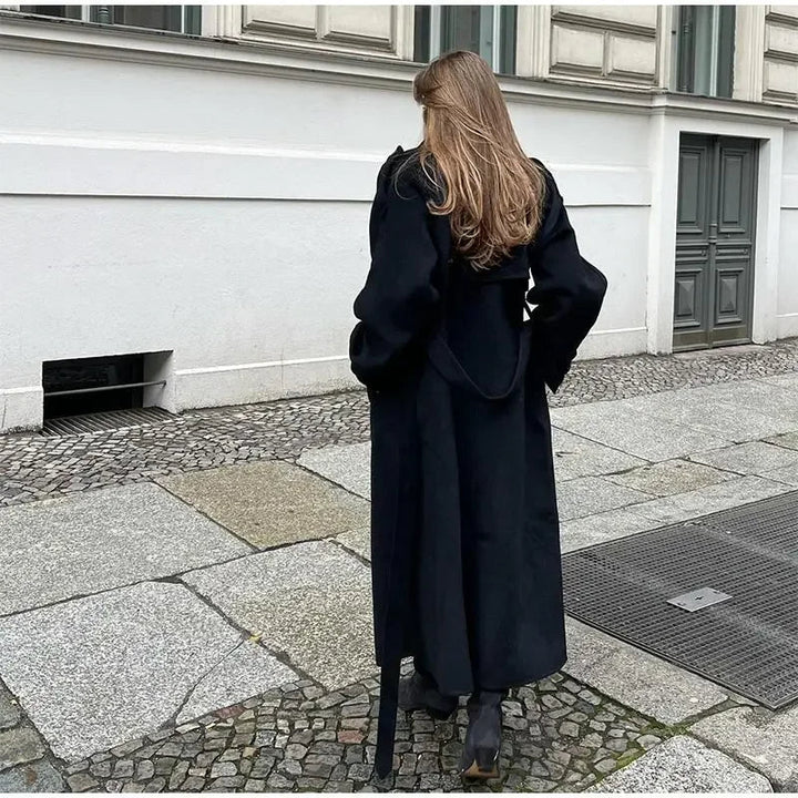 Cappotto Lungo Donna in Lana Caldo Stile Elegante