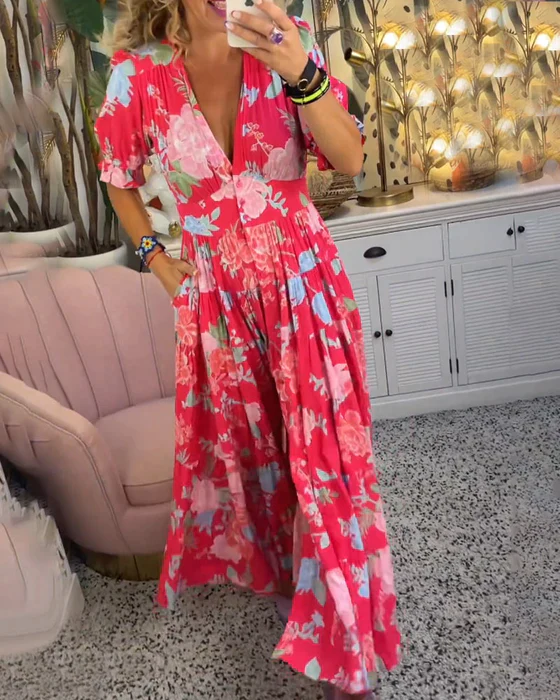 Abito Estivo Donna Floreale Scollo Classico - Vesarelli