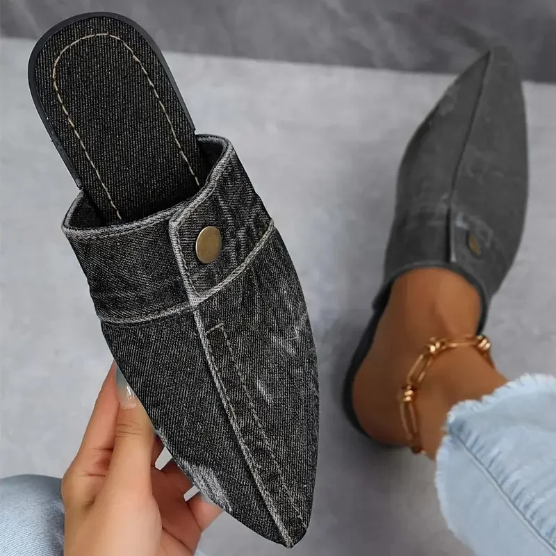 Mules Donna Punta Affusolata Elegante