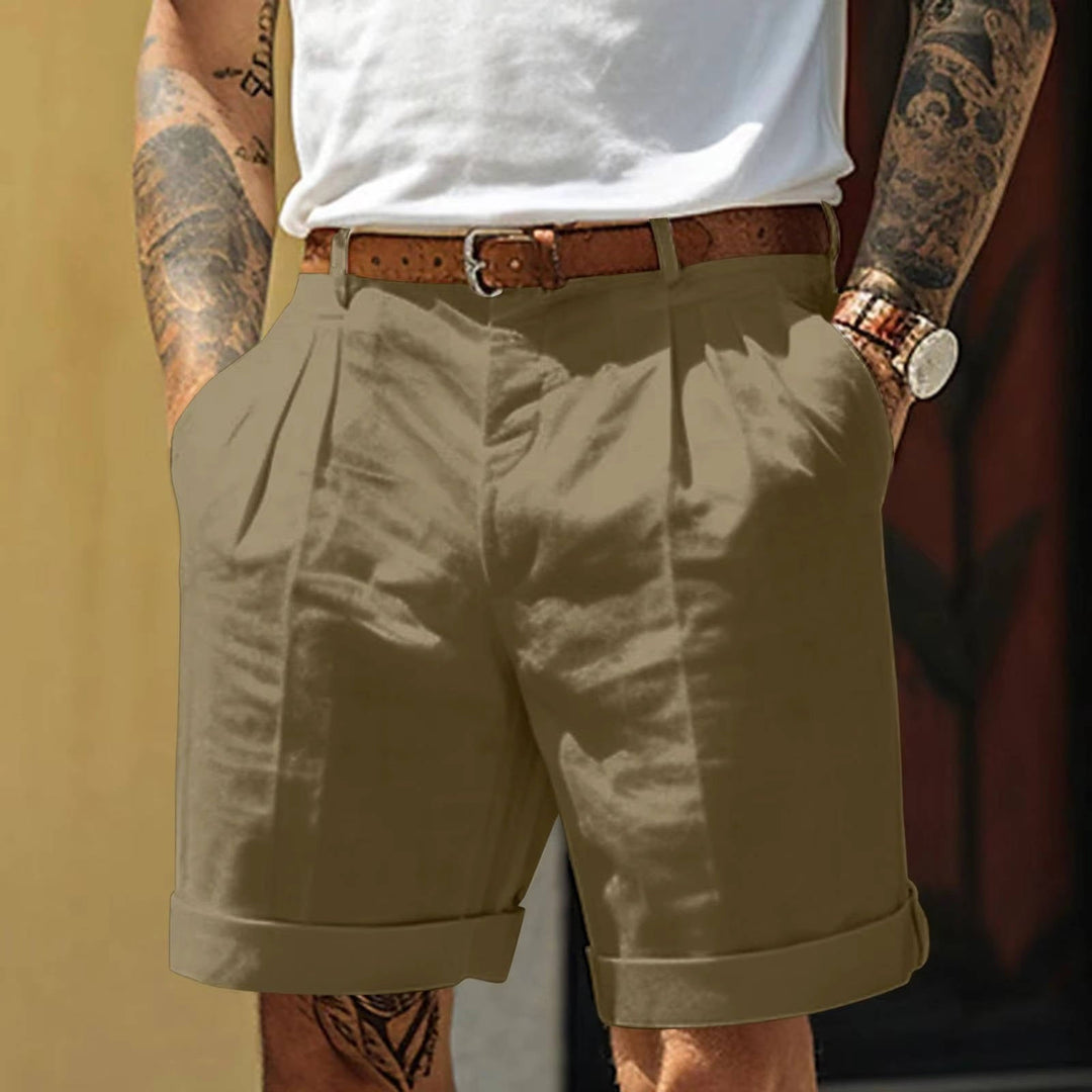 Pantaloncini Uomo Classici Orlo Risvoltato Regular Fit