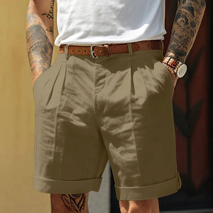 Pantaloncini Uomo Classici Orlo Risvoltato Regular Fit