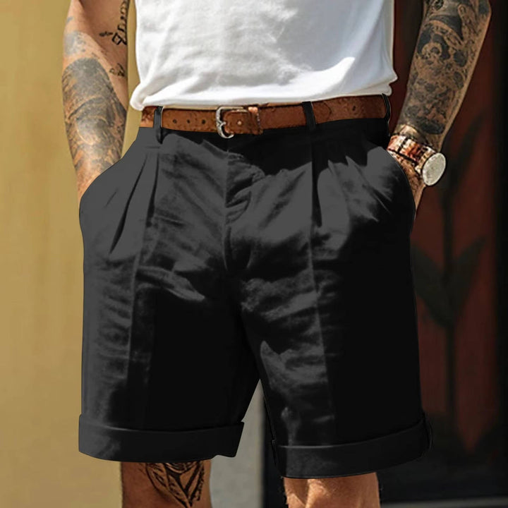 Pantaloncini Uomo Classici Orlo Risvoltato Regular Fit