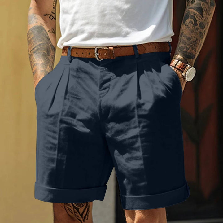 Pantaloncini Uomo Classici Orlo Risvoltato Regular Fit