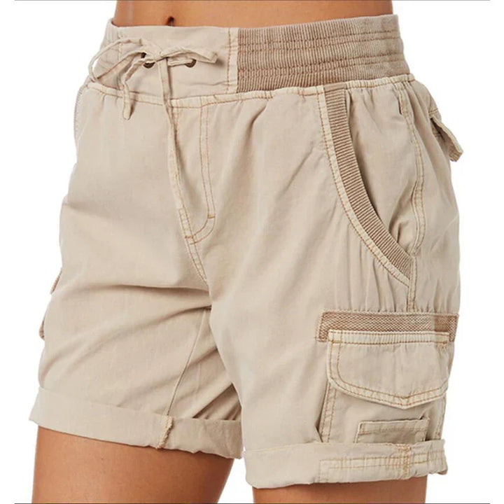 Shorts Donna Vita Alta Tessuto Morbido Casual - Vesarelli