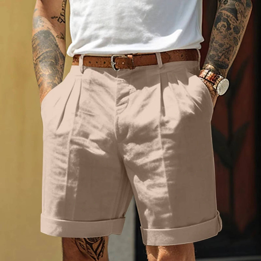 Pantaloncini Uomo Classici Orlo Risvoltato Regular Fit