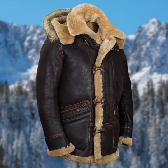 Giacca Uomo in Pelle Resistente Stile Classico Invernale - Vesarelli