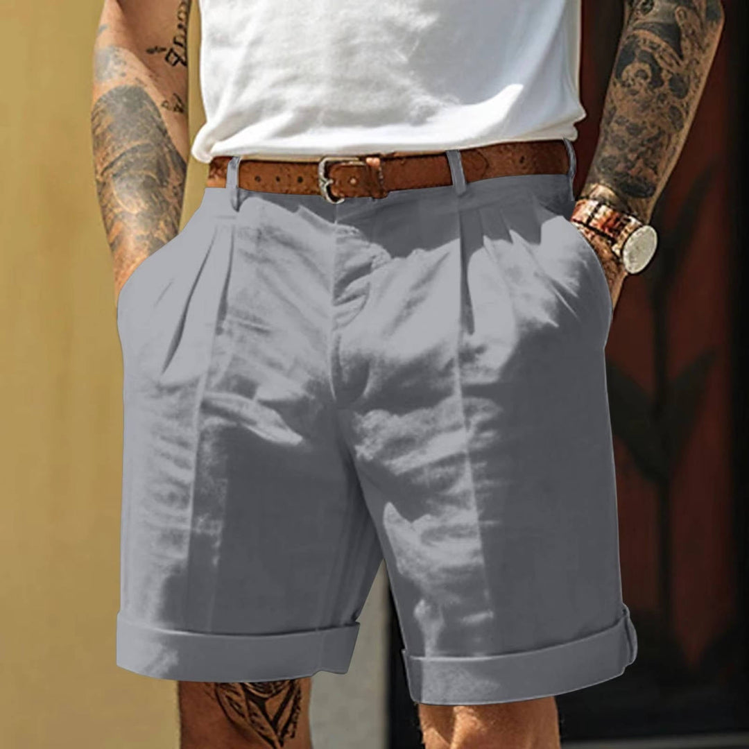 Pantaloncini Uomo Classici Orlo Risvoltato Regular Fit