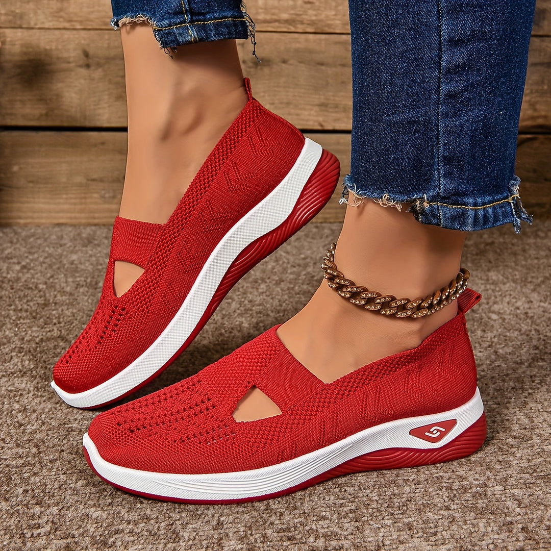 Scarpe Slip On Donna in Maglia Traspirante Leggere Quotidiane