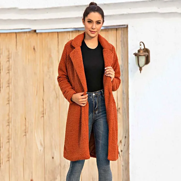 Cappotto Donna Teddy Lungo Caldo Vestibilità Oversize