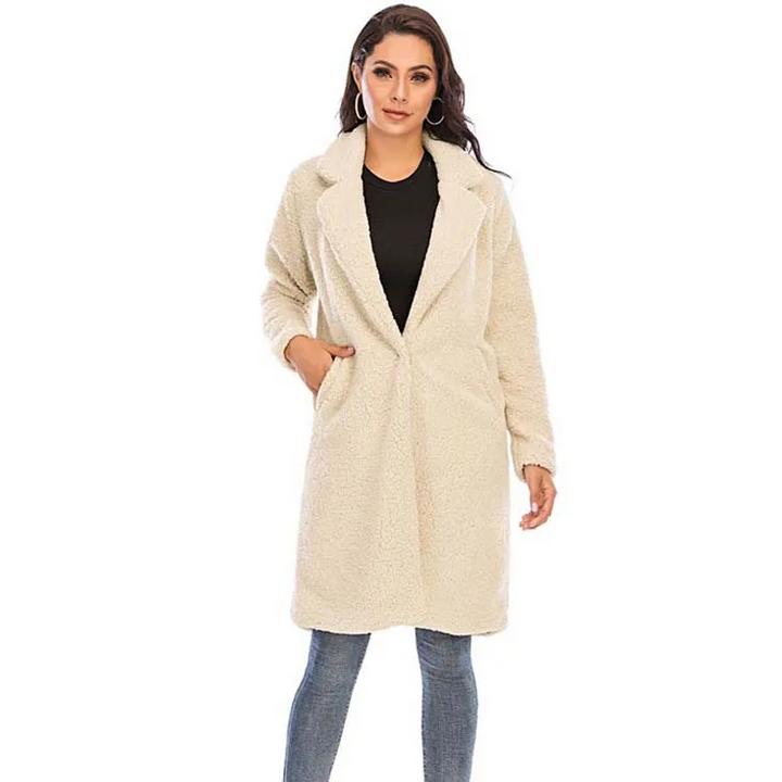 Cappotto Donna Teddy Lungo Caldo Vestibilità Oversize