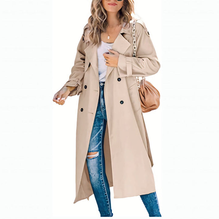 Trench Lungo Donna Tessuto Classico Vestibilità Regular