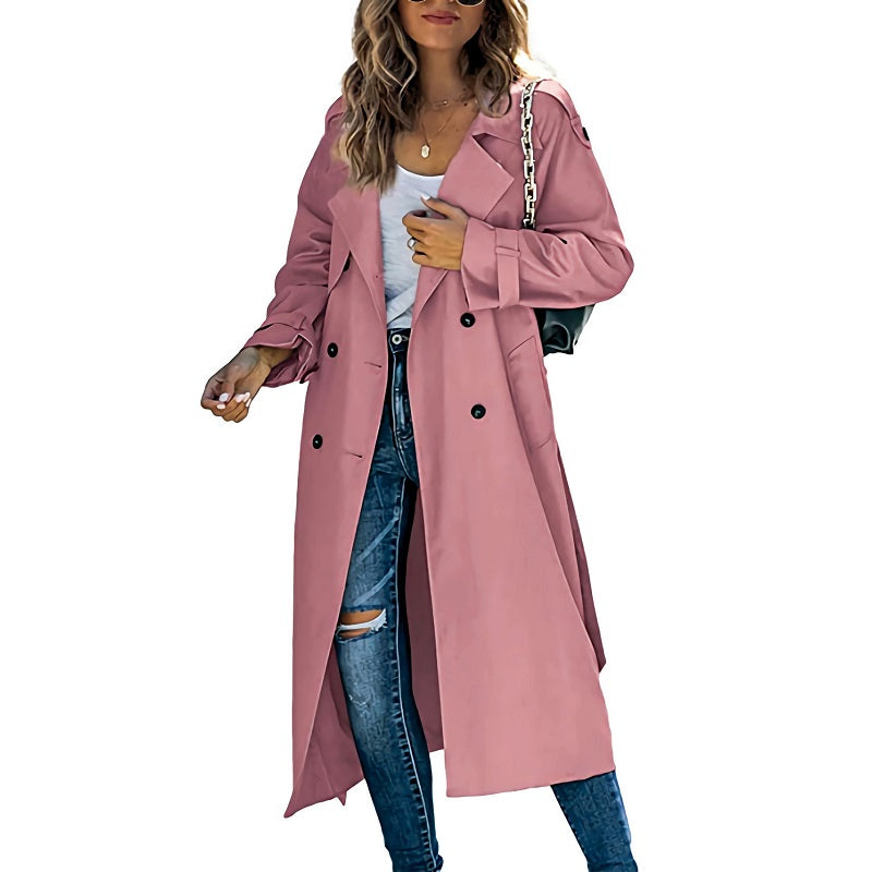 Trench Lungo Donna Tessuto Classico Vestibilità Regular