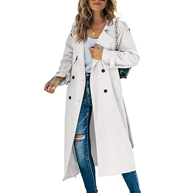 Trench Lungo Donna Tessuto Classico Vestibilità Regular - Vesarelli