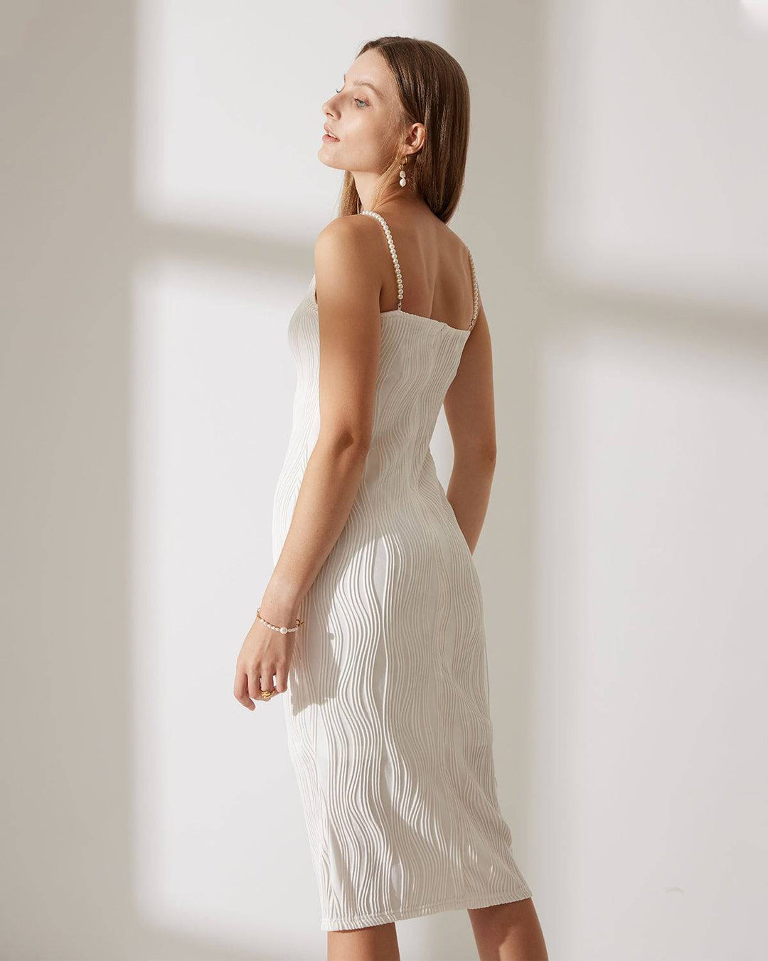 Abito Cerimonia Donna Floreale Perle Elegante