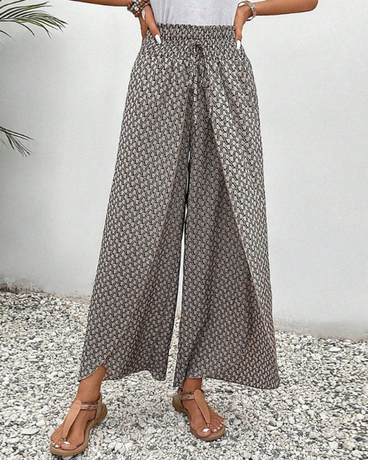 Pantaloni Donna in Tessuto Stampato Vestibilità Regular - Vesarelli